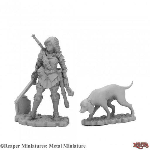 Mini - Reaper Metal 03970 Catalina Delgato Duskwarden & Hound (Human Ranger)
