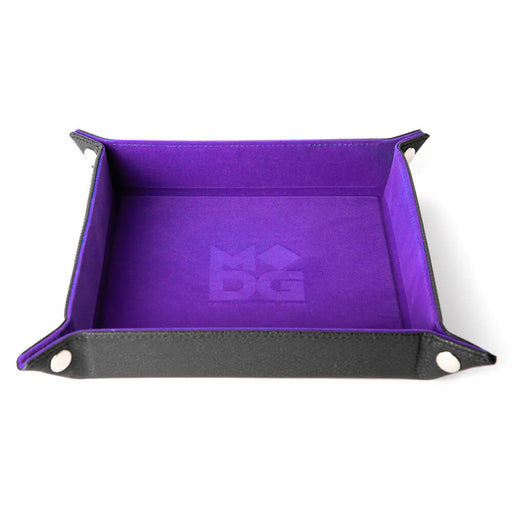Dice Tray (10x10in) Leather Back / Velvet Purple