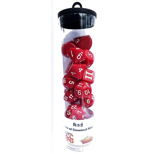 Dice 14-set DCC Dice of Unusual Size Red / White