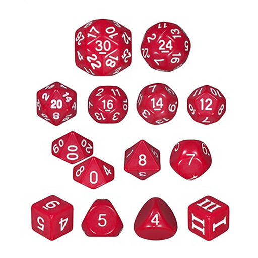 Dice 14-set DCC Dice of Unusual Size Red / White