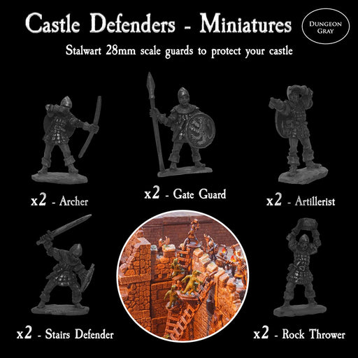 Mini - Dwarven Forge Unpainted : Castle Defenders (10ct)