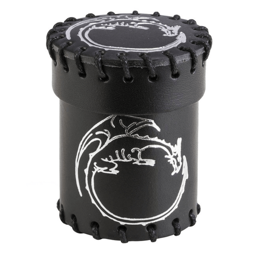 Dice Cup Black Leather Dragon