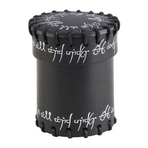 Dice Cup Black Leather Elven