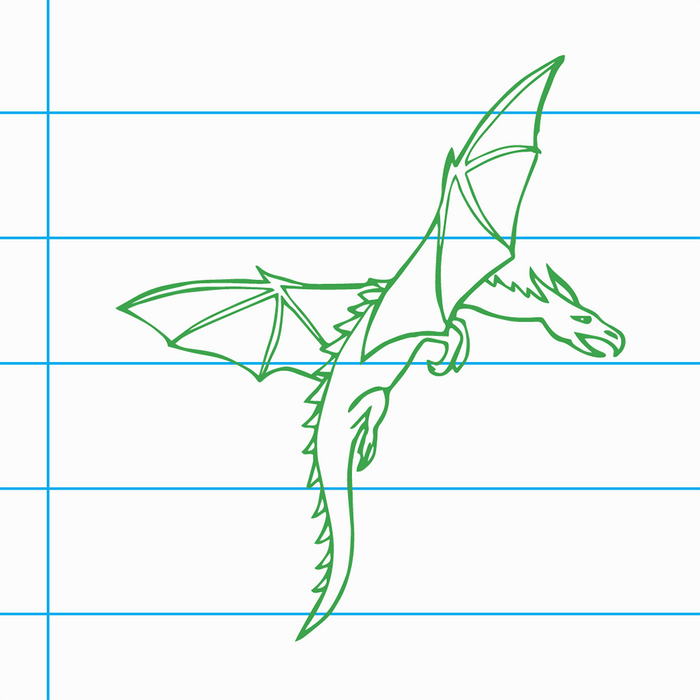 Dragon Drawing on Notebook Paper