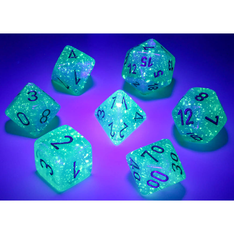 Dice 7-set Borealis (16mm) 27575 Light Green / Gold