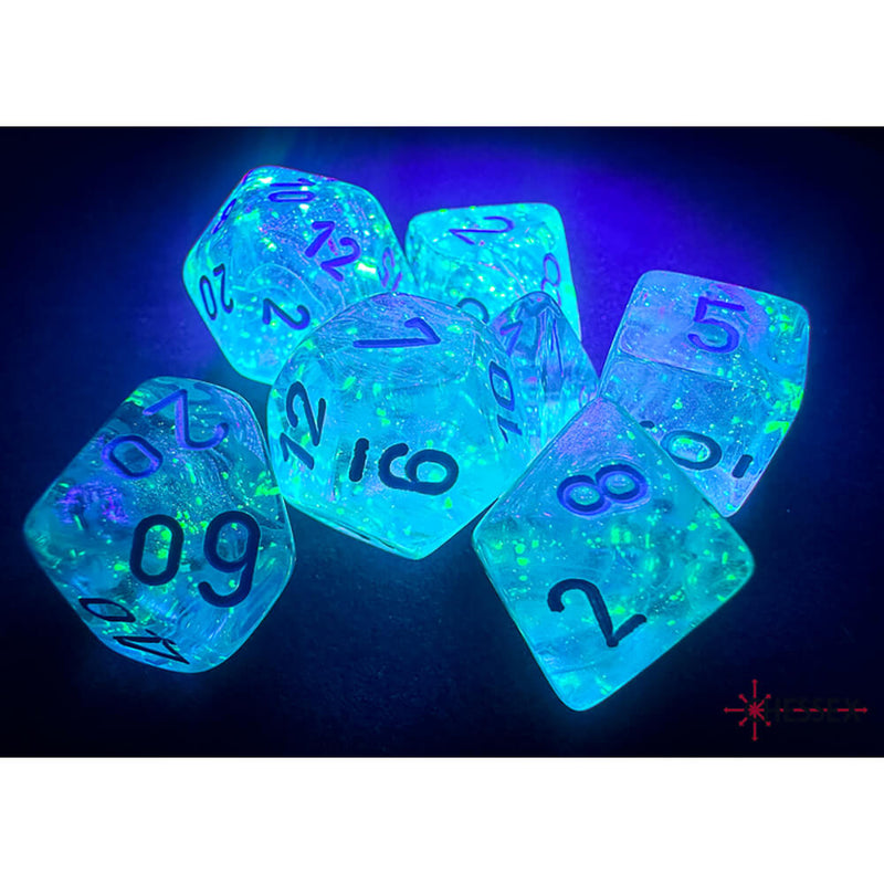 Dice 7-set Borealis (16mm) 27581 Icicle / Light Blue