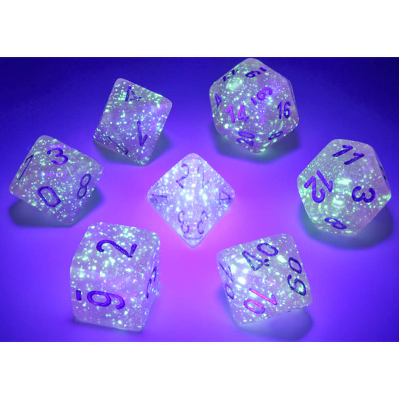 Dice 7-set Borealis (16mm) 27584 Pink / Silver