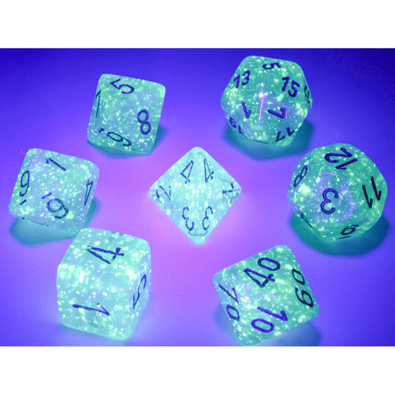 Dice 7-set Borealis (16mm) 27585 Teal / Gold