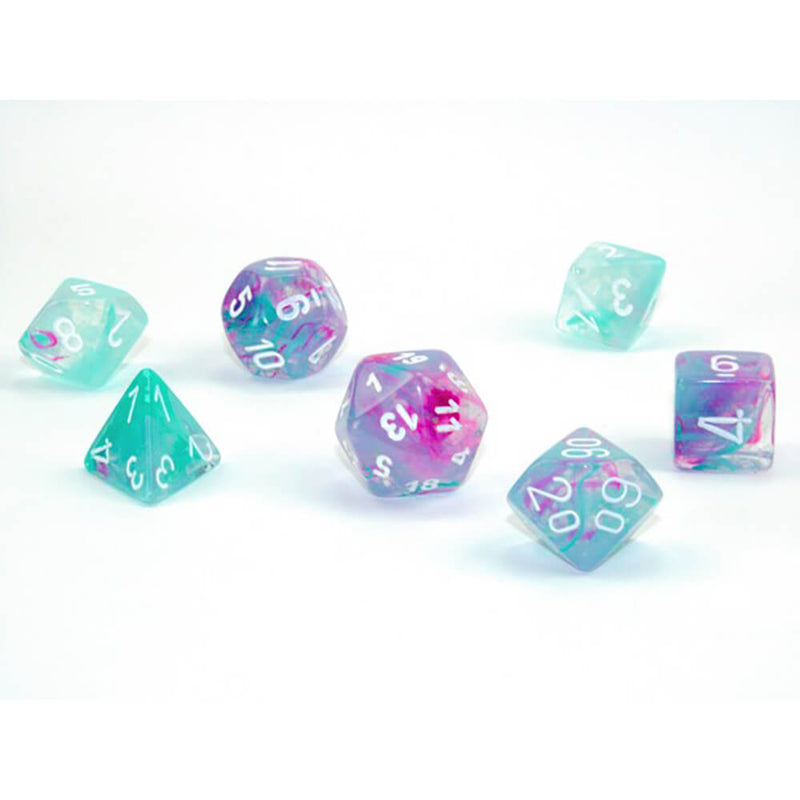 Dice 7-set Nebula (16mm) 27545 Wisteria / White
