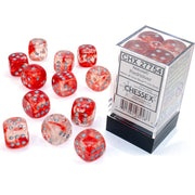 Dice Set 12d6 Nebula Luminary (16mm) 27754 Red / Silver