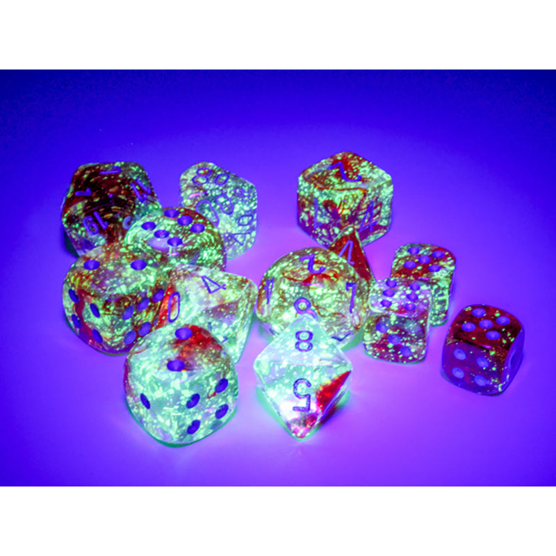 Dice Set 12d6 Nebula Luminary (16mm) 27754 Red / Silver