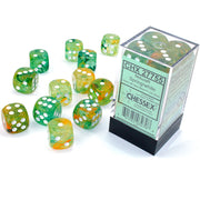 Dice Set 12d6 Nebula Luminary (16mm) 27755 Spring / White