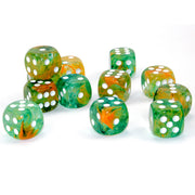 Dice Set 12d6 Nebula Luminary (16mm) 27755 Spring / White