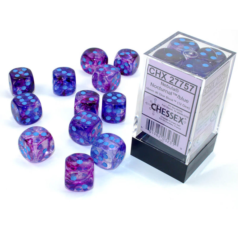 Dice Set 12d6 Nebula (16mm) 27757 Nocturnal / Blue
