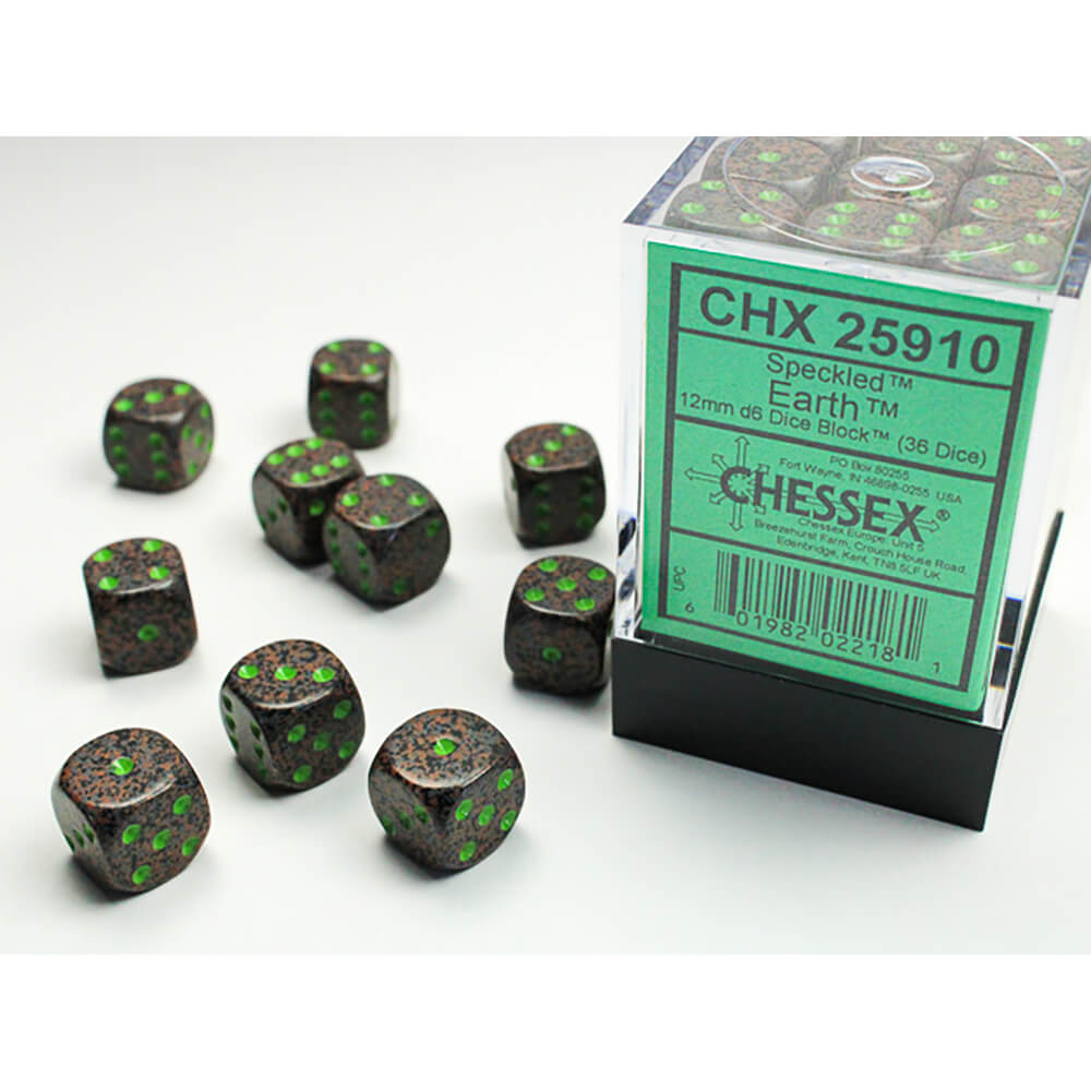 Dice Set 36d6 Speckled (12mm) 25910 Earth
