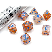 Dice 7-set Lab Borealis Luminary (16mm) 30045 Rose Gold / Light Blue