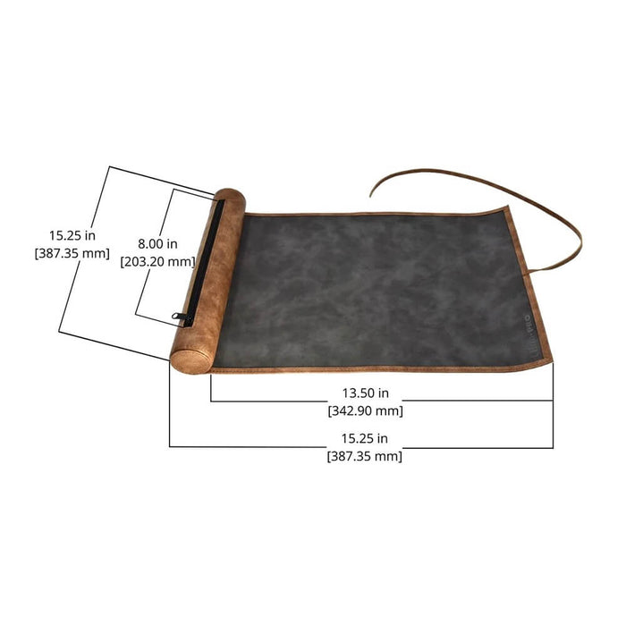 Dice Scroll of Rolling : Brown Leatherette / Grey