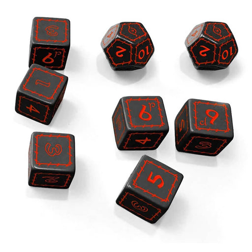 Dice Set The One Ring (2d12, 6d6, 16mm) Black / Red