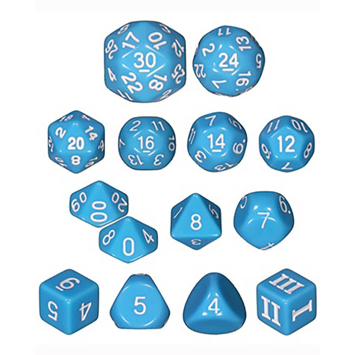 Dice 14-set DCC Dice of Unusual Size Blue / White