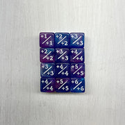 Dice Set 12d6 MTG Counters +1/+1 (16mm) Glitter Blue Purple / White
