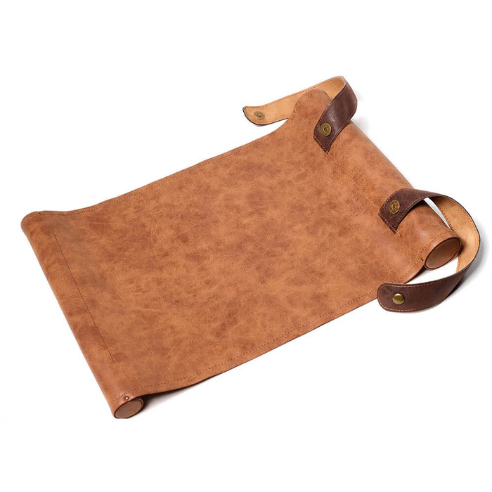 Dual Scroll of Rolling (15x10in) Brown Leatherette