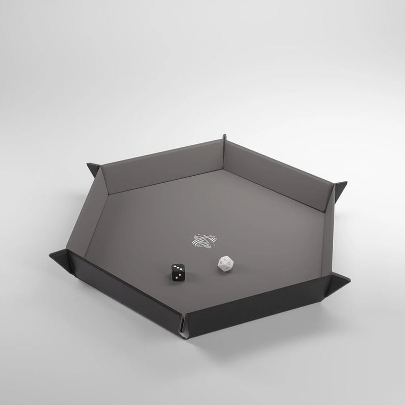 Dice Tray Magnetic Hexagonal (10in) Black / Gray