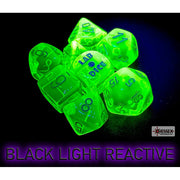 Dice 7-set Lab Translucent (16mm) 30062 Rad Green / White