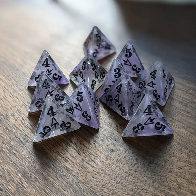 Dice Set 11d4 Magic Missile Purple / Black