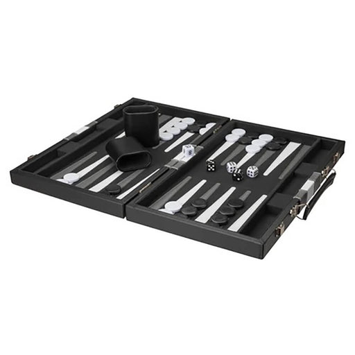 Backgammon (15in) Black/Grey/White