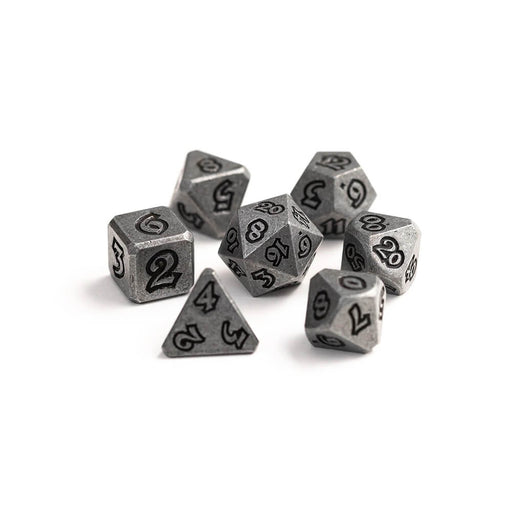 Dice 7-set Metal Lumina (16mm) Carbon Knight