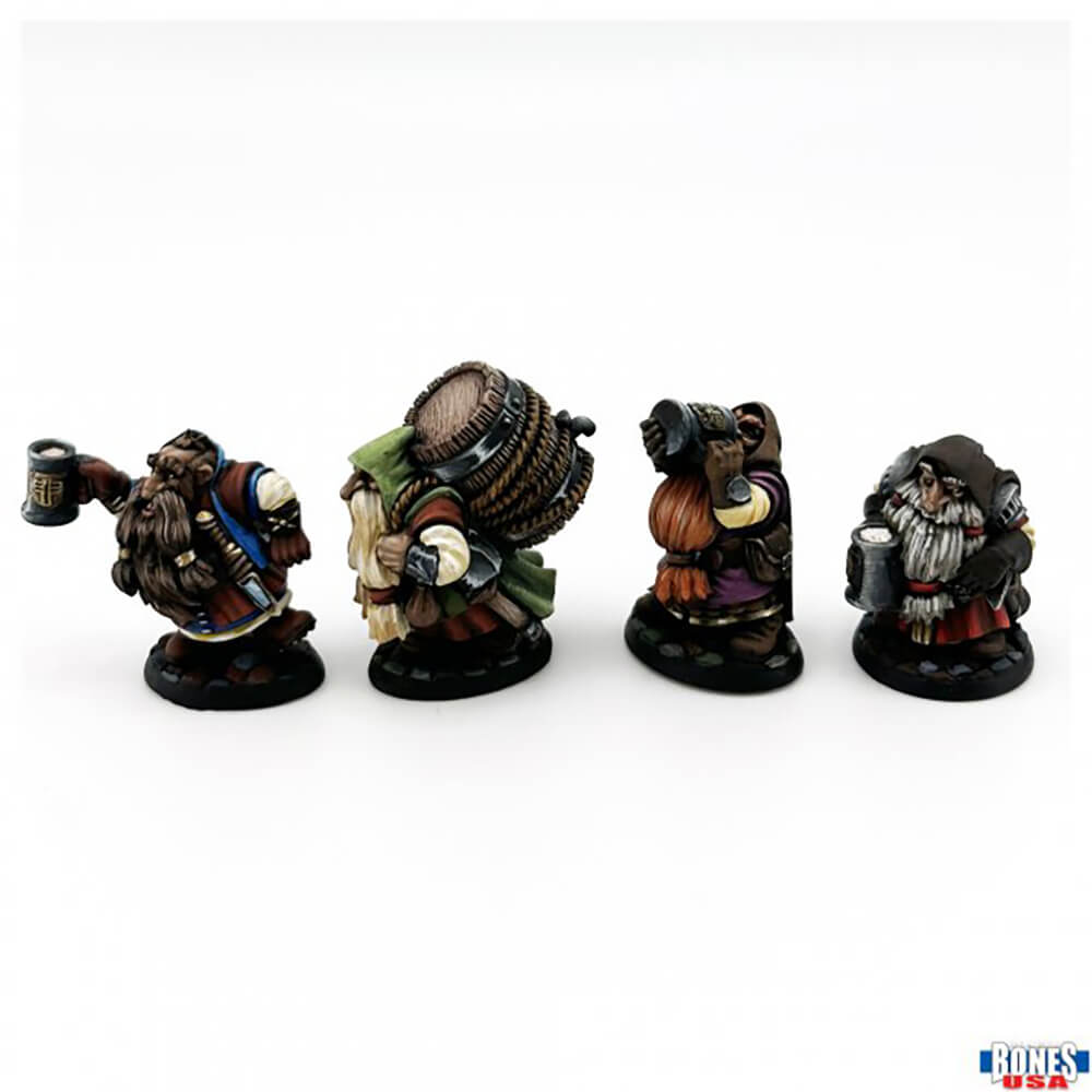 Mini - Reaper Bones USA 30139 Townsfolk Drinking Dwarves (4ct) — Twenty ...