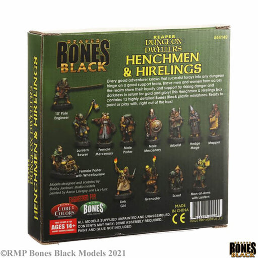 Mini - Reaper Bones Black 44149 Henchmen and Hirelings (13ct)