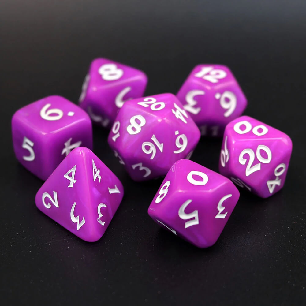 Dice 7-set Elessia (16mm) Deceit : Purple / White