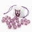 Dice Set + Bag Bardic Inspiration Silver Glitter / Purple