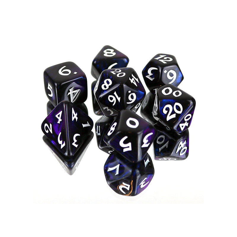 Dice 7-set Elessia Kybr (16mm) Guardian Blue / White