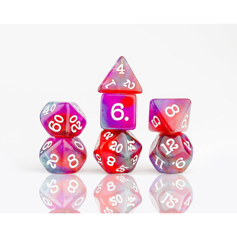 Dice 7-set Glaze (16mm) Dragonfruit