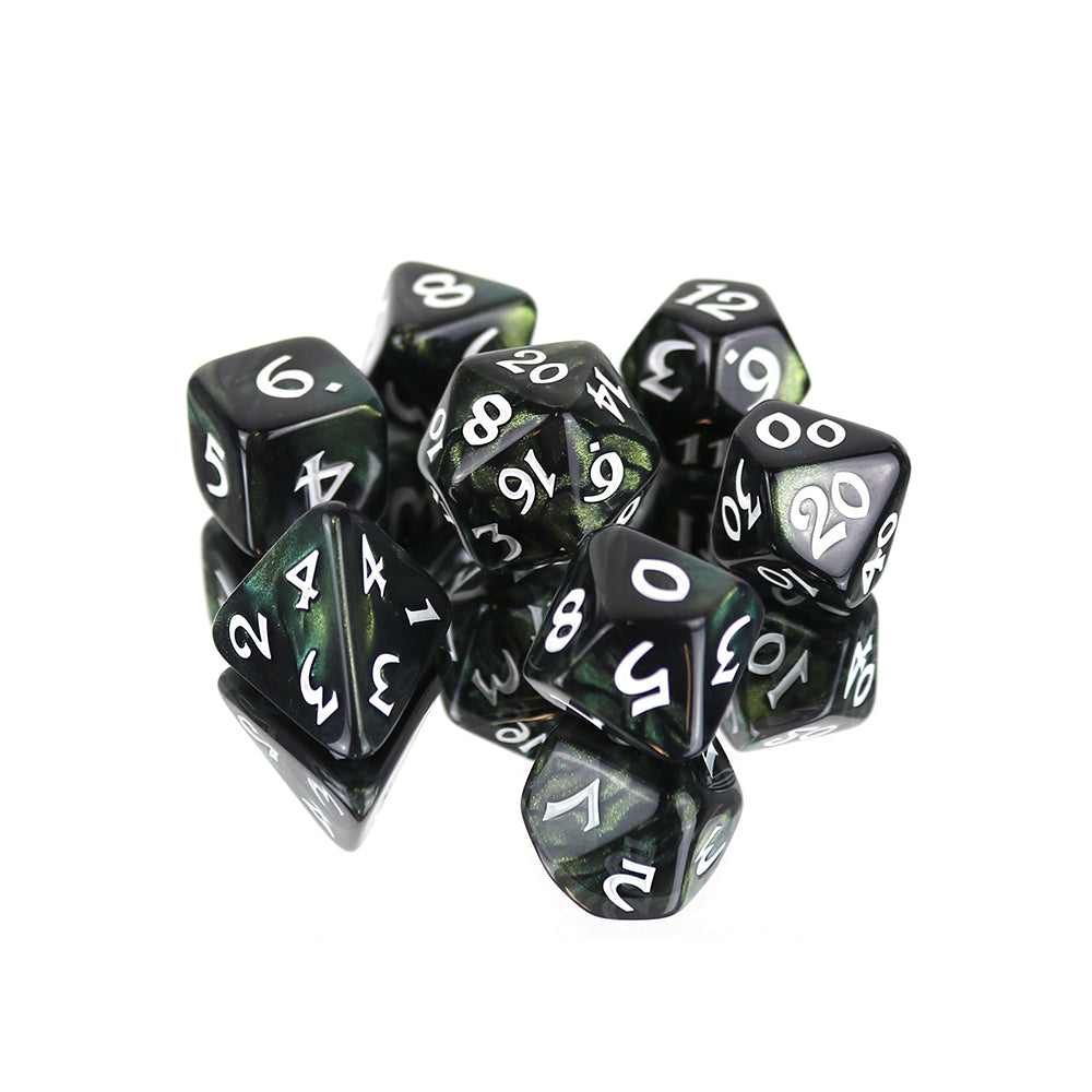 Dice 7-set Elessia (16mm) Consular Green / White