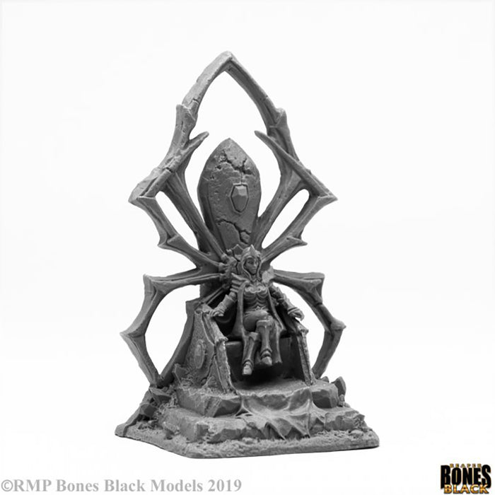 Mini - Reaper Bones Black 44090 Dark Elf Queen on Throne