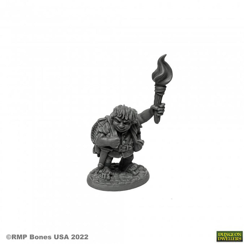 Mini - Reaper Bones Black 20342 Gus Greenweevil (Halfling Henchman)