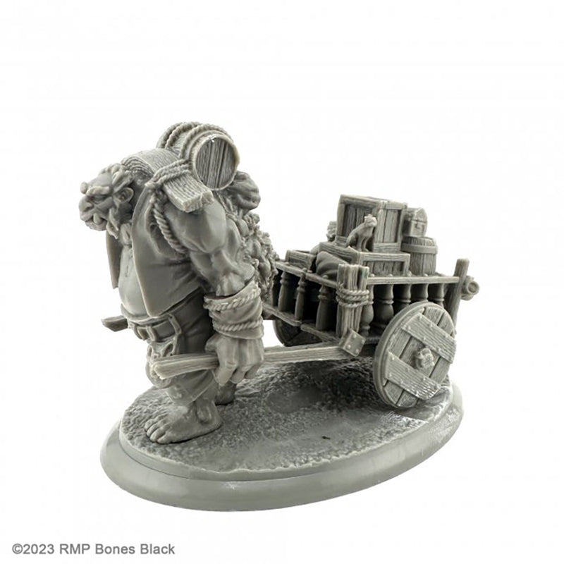 Mini - Reaper Bones Black 20739 Ogre Porter and Cart