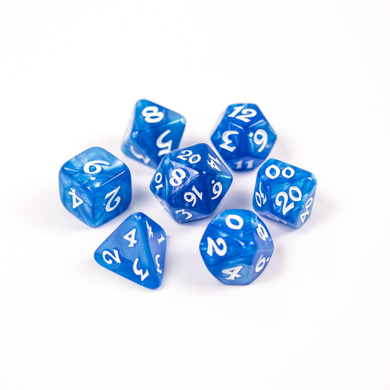 Dice 7-set Elessia (16mm) Essentials : Blue / White