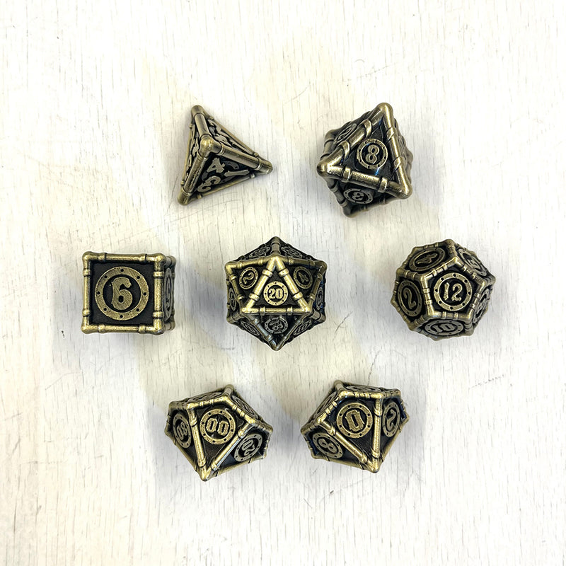 Dice 7-set Metal Conduit (16mm) RPG Set : Gold