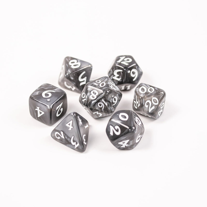 Dice 7-set Elessia (16mm) Essentials : Gray / White