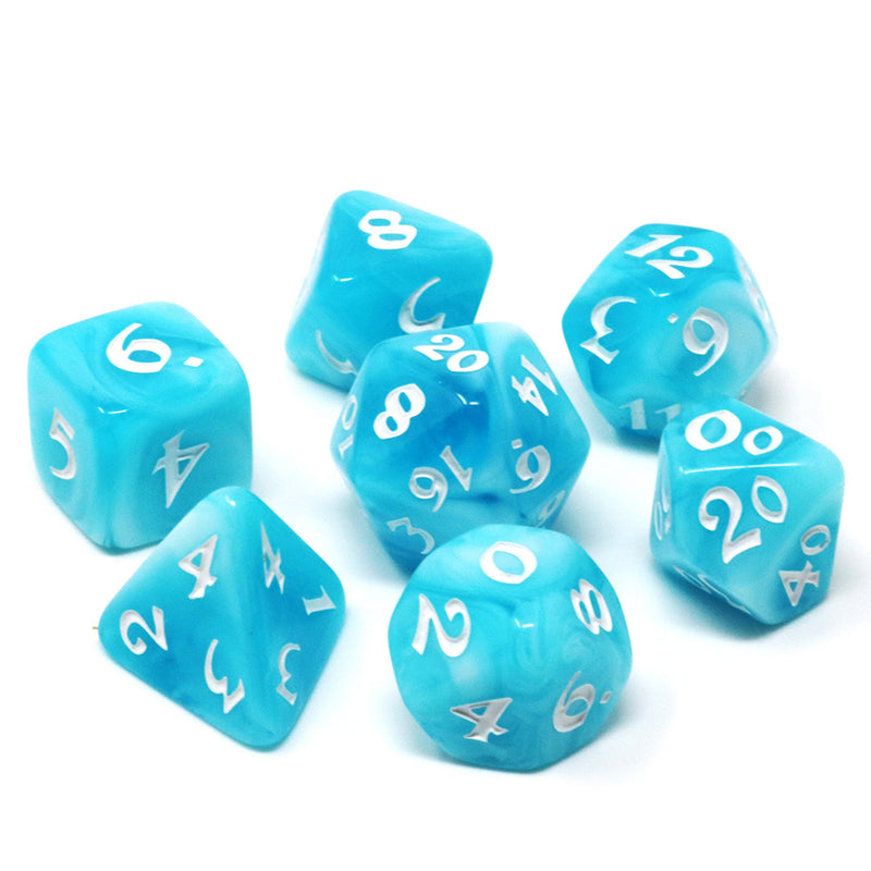 Dice 7-set Elessia (16mm) Glacial Gale