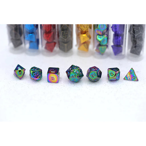 Dice 7-set Mini Metal (10mm) Rainbow