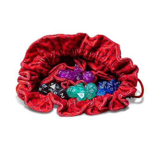 Dice Bag (8x4x5in) Red Dragon Scales w/ Pockets