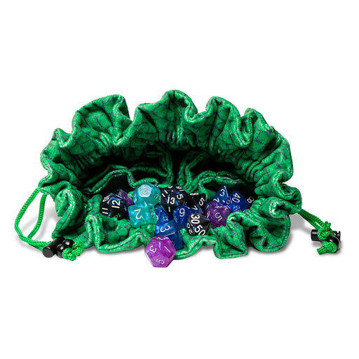 Dice Bag (8x4x5in) Green Dragon Scales w/ Pockets