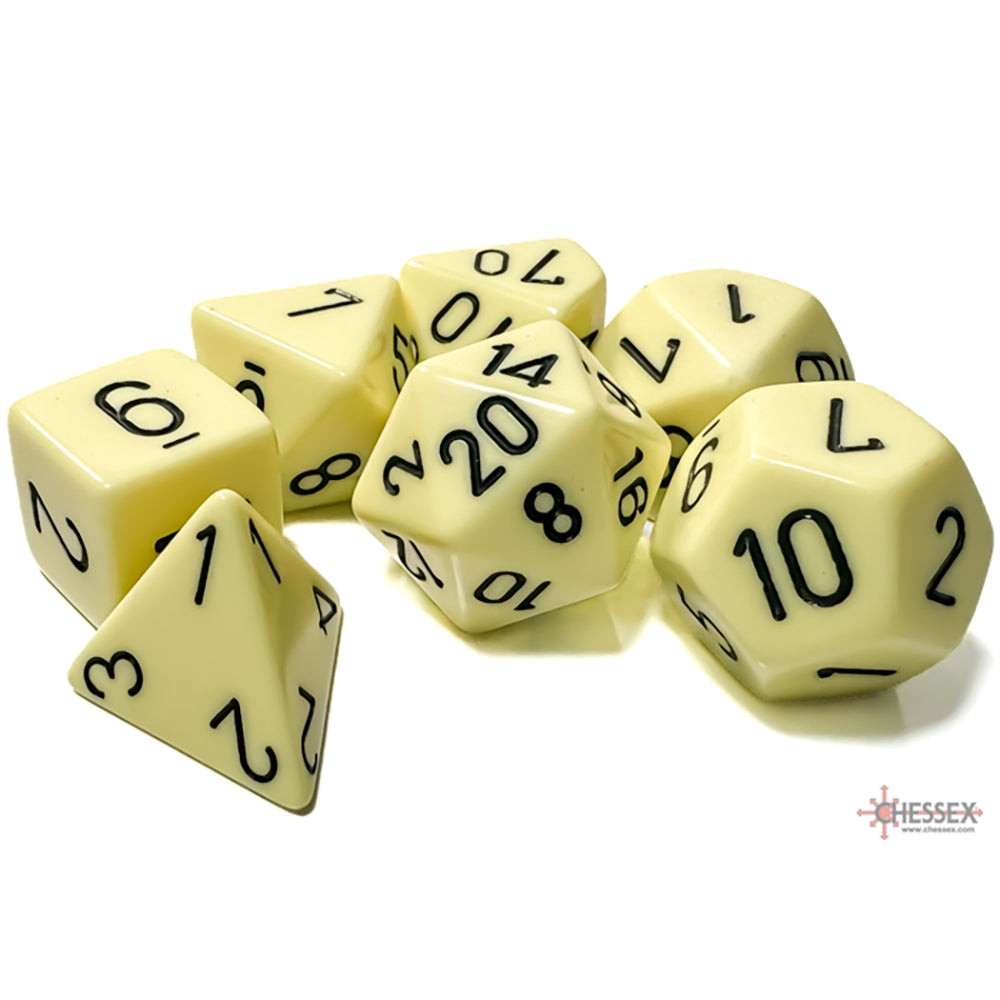 Dice 7-set Opaque (16mm) 25462 Pastel Yellow / Black