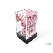 Dice 7-set Opaque (16mm) 25464 Pastel Pink / Black