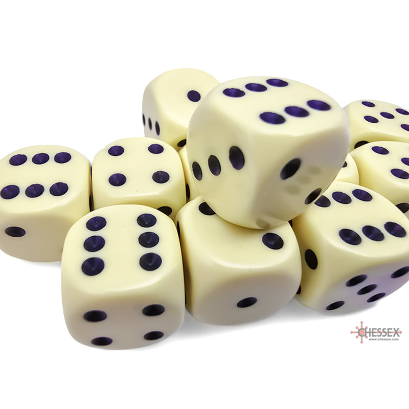 Dice Set 12d6 Opaque (16mm) 25662 Pastel Yellow / Black